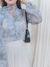 porcelain Blouse 琉璃藍色青瓷印花上衣/ BU9093