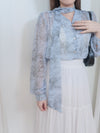 porcelain Blouse 琉璃藍色青瓷印花上衣/ BU9093