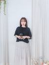 Round Collar Top 防皺好看微花邊立體格紋上衣/ TP9134