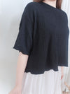 Round Collar Top 防皺好看微花邊立體格紋上衣/ TP9134