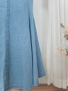 Denim Skirt 牛仔色顯瘦修飾線不貼魚尾裙/ SK8879
