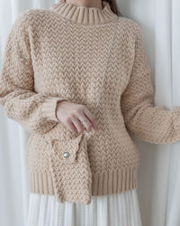 Knit Sweater Chain Bag Set 同織紋鎖鏈小包圓領針織衣套裝/ SE8105