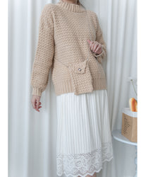 Knit Sweater Chain Bag Set 同織紋鎖鏈小包圓領針織衣套裝/ SE8105