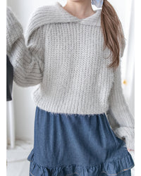 Sophie Knit Top 親膚針織大翻領V領上衣/ KT8193 (pre-order white)