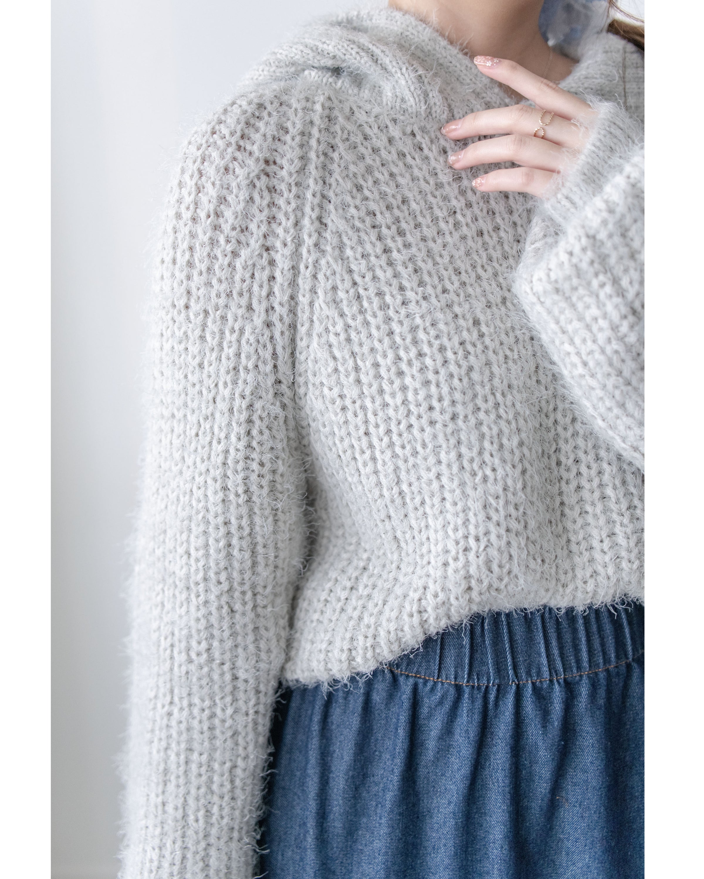 Sophie Knit Top 親膚針織大翻領V領上衣/ KT8193 (pre-order white)