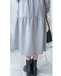 Paris Square Neck Dress 字母方領束繩修腰連身裙/ DS1057 (pre-order black)