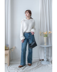 Sophie Knit Top 親膚針織大翻領V領上衣/ KT8193 (pre-order white)