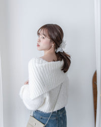 Sophie Knit Top 親膚針織大翻領V領上衣/ KT8193 (pre-order white)