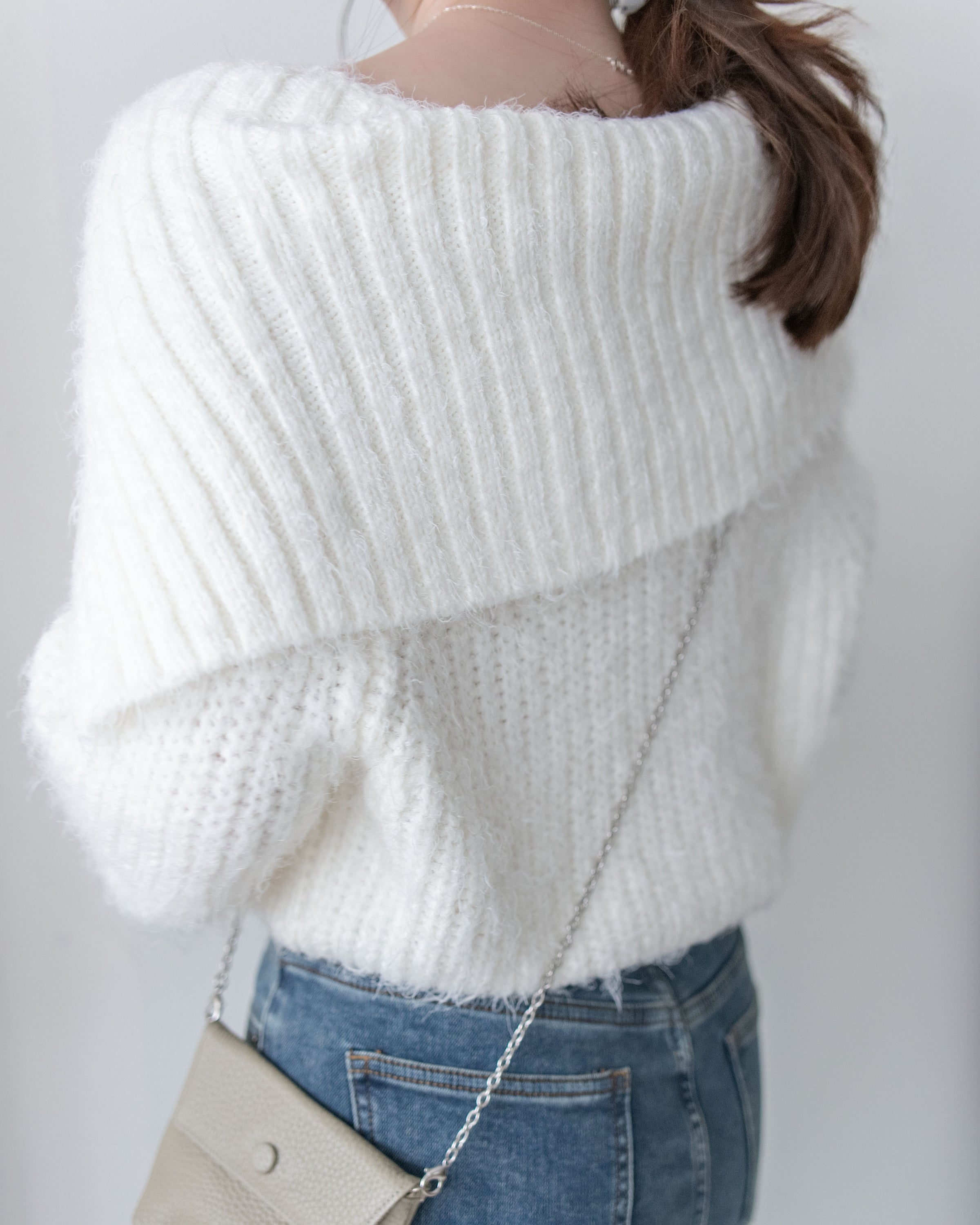 Sophie Knit Top 親膚針織大翻領V領上衣/ KT8193 (pre-order white)
