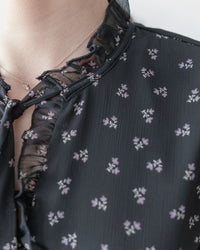 Star Floral Dress 雪紡星花木耳邊修腰連身裙/ DS1064 (Pre-order 2月5日截單)