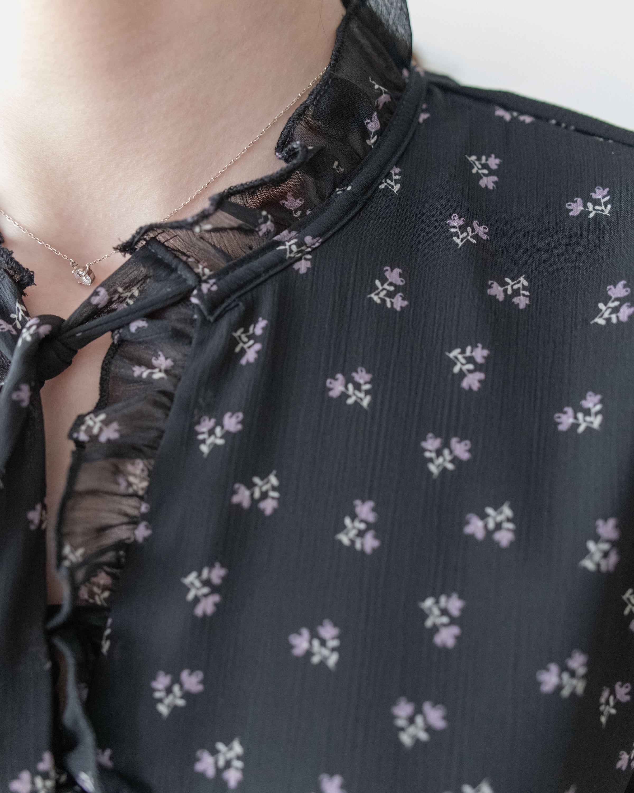 Star Floral Dress 雪紡星花木耳邊修腰連身裙/ DS1064 (Pre-order 2月5日截單)