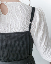 Pleated Vest Dress 立體細褶V領吊帶百褶長裙/ DS1061