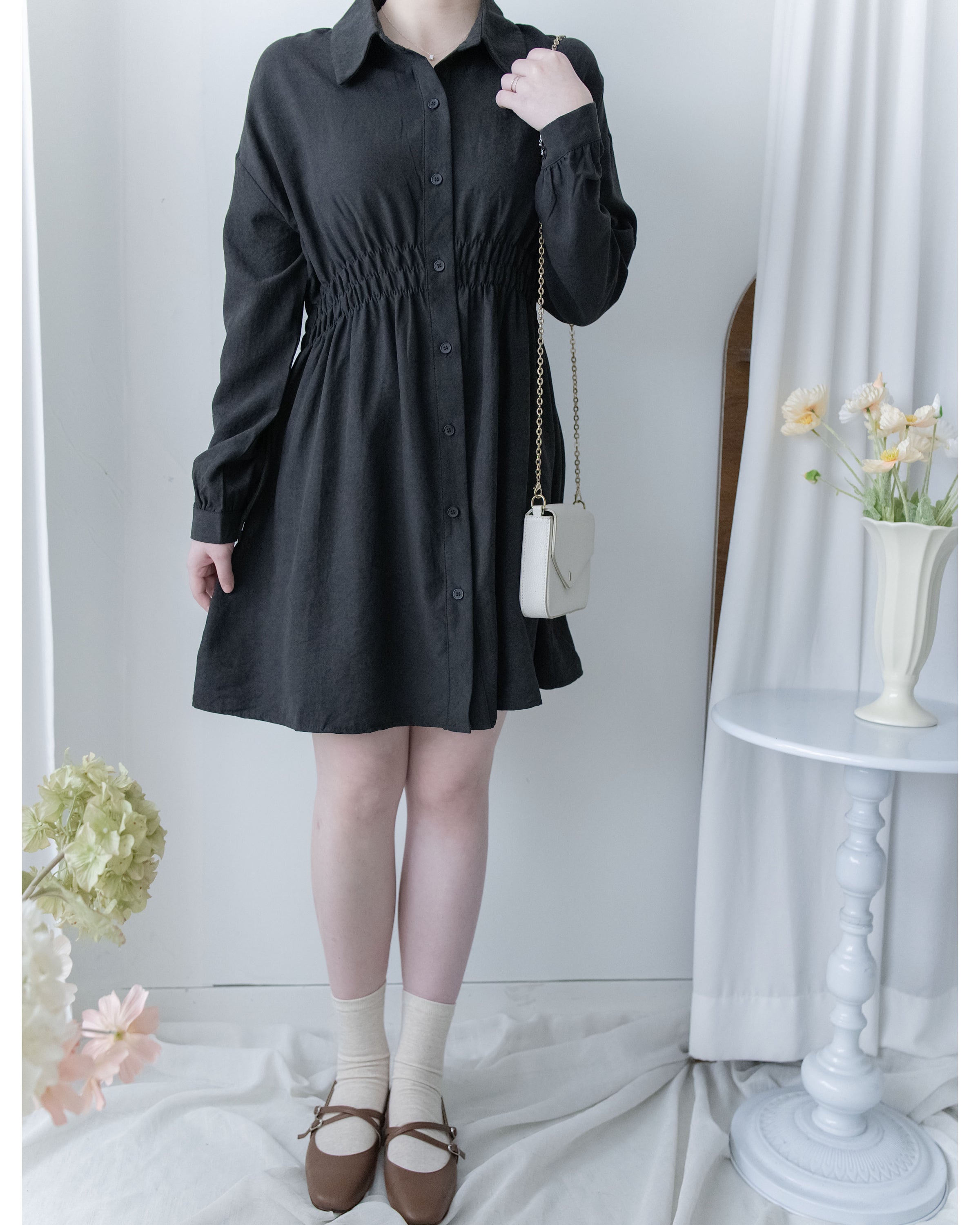 Cable Knit Vest Set 麻花針織背心收腰襯衫裙套裝 / SE8104