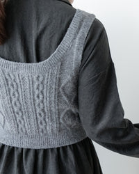 Cable Knit Vest Set 麻花針織背心收腰襯衫裙套裝 / SE8104