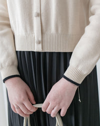 Pleated Cardigan Dress 小香風拼色針織外套假兩件百褶長裙/ DS1067 (pre-order 2月5日截單)