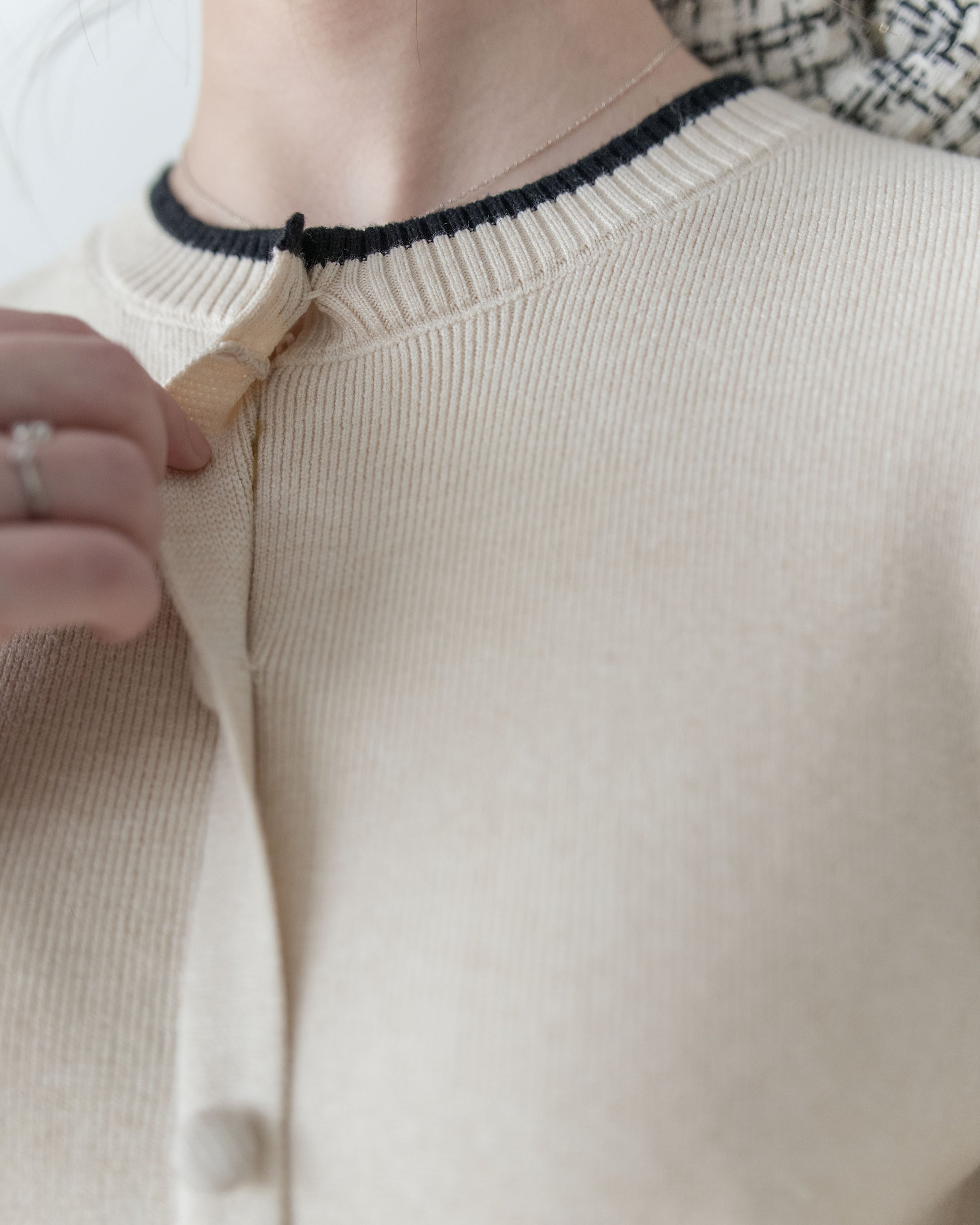 Pleated Cardigan Dress 小香風拼色針織外套假兩件百褶長裙/ DS1067 (pre-order 2月5日截單)