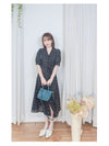 Snowdot Floral Dress V領口雪點印花修腰連身裙/ DS9872