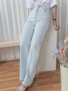 High Waist Ribbon Denim 綁帶設計高腰長腿牛仔褲 /PT8456