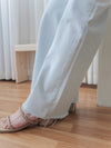 High Waist Ribbon Denim 綁帶設計高腰長腿牛仔褲 /PT8456
