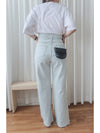 High Waist Ribbon Denim 綁帶設計高腰長腿牛仔褲 /PT8456