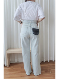 High Waist Ribbon Denim 綁帶設計高腰長腿牛仔褲 /PT8456