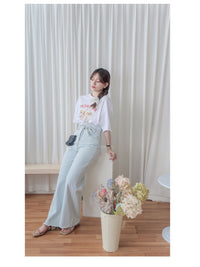 Baby Doll Print Tee 寬鬆慵懶可愛女孩圖字TEE/ TP9139