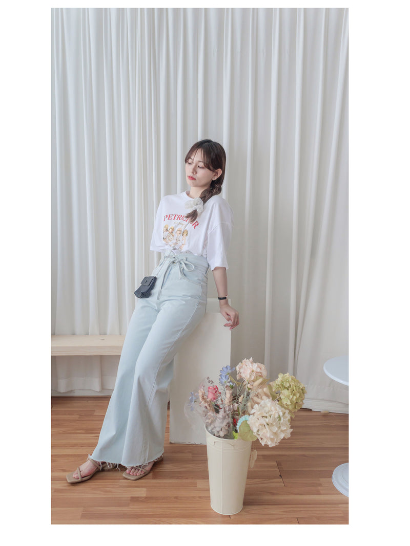 Baby Doll Print Tee 寬鬆慵懶可愛女孩圖字TEE/ TP9139