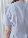 Square Collar Dress 麻棉方領修腰顯瘦連身裙/ DS9888 (aliceblue sold out)