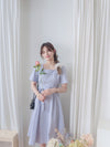 Square Collar Dress 麻棉方領修腰顯瘦連身裙/ DS9888 (aliceblue sold out)