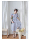 Square Collar Dress 麻棉方領修腰顯瘦連身裙/ DS9888 (aliceblue sold out)