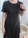 Belt Dress 無肩線傘袖金釦腰帶連身裙/ DS9883