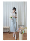 Leaf Floral Skirt 前褶後橡筋葉形印花傘半裙/ SK8881 (black sold out)