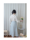 Leaf Floral Skirt 前褶後橡筋葉形印花傘半裙/ SK8881 (black sold out)