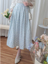Leaf Floral Skirt 前褶後橡筋葉形印花傘半裙/ SK8881 (black sold out)