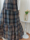 （短袖版) Check Dress 輕優雅雪紡格子傘裙擺連身裙/ DS9868