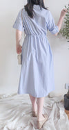 French Stripe 法式直條紋質感恤衫連身裙 Dress/ DS9891