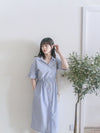 French Stripe 法式直條紋質感恤衫連身裙 Dress/ DS9891