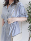 French Stripe 法式直條紋質感恤衫連身裙 Dress/ DS9891