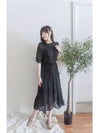 Snowdot 花邊圓領細褶飄逸雪點 Dress/ DS9893