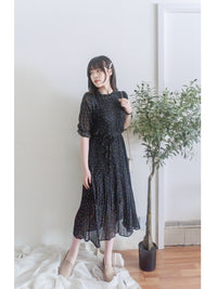 Snowdot 花邊圓領細褶飄逸雪點 Dress/ DS9893