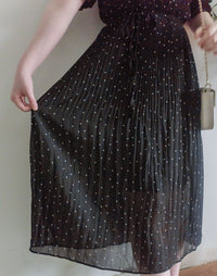 Snowdot 花邊圓領細褶飄逸雪點 Dress/ DS9893