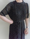 Snowdot 花邊圓領細褶飄逸雪點 Dress/ DS9893