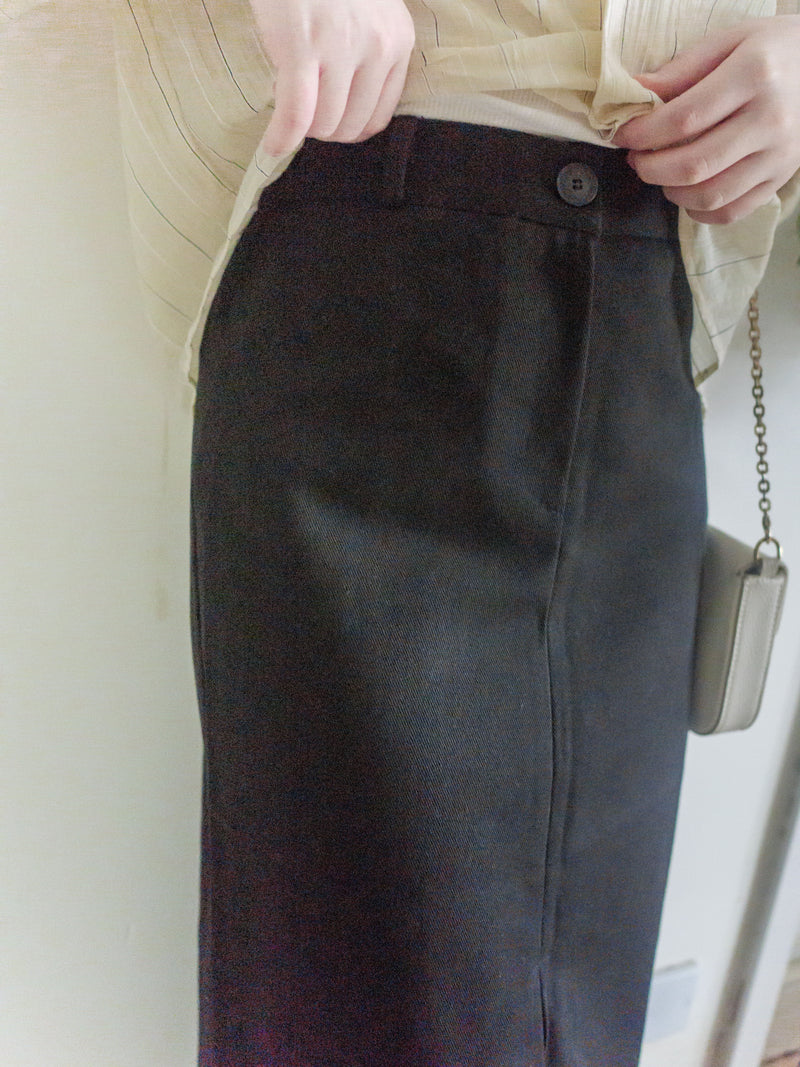 A-line 後橡筋簡潔A形中長裙 Skirt/ SK8880