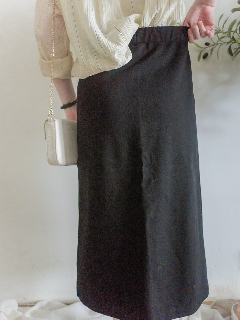 A-line 後橡筋簡潔A形中長裙 Skirt/ SK8880
