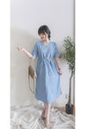 Side Slit Denim V領牛仔色開叉手袖 Dress/ DS9892 (pre-order)