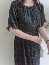 Patterned Lace Floral Dress 格紋通花感印花修腰連身裙/ DS9886