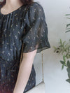 Patterned Lace Floral Dress 格紋通花感印花修腰連身裙/ DS9886