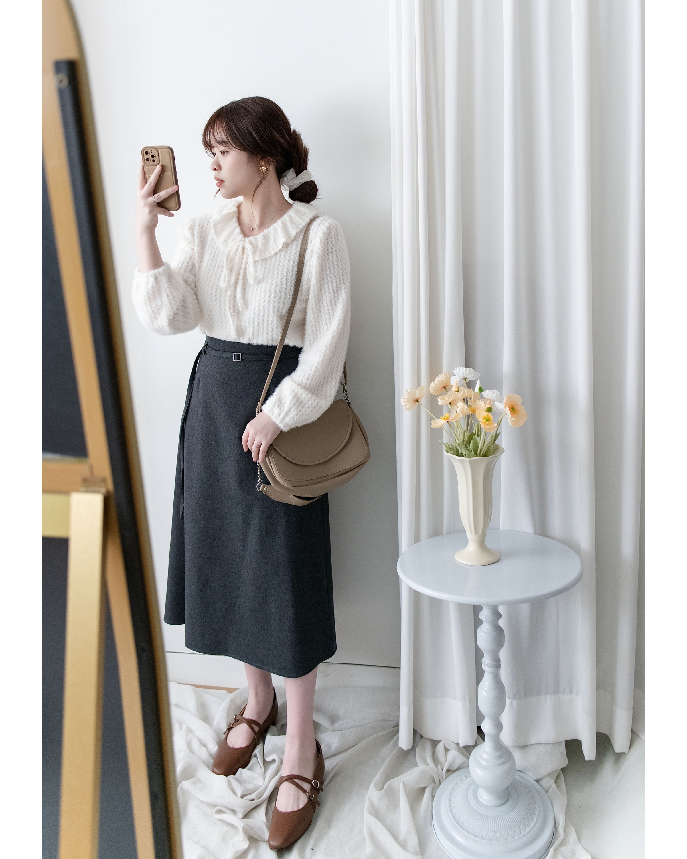 Belted Tailored Skirt 西裝挺感腰帶A形半裙/ SK8927 (Pre-order 2月5日截單)