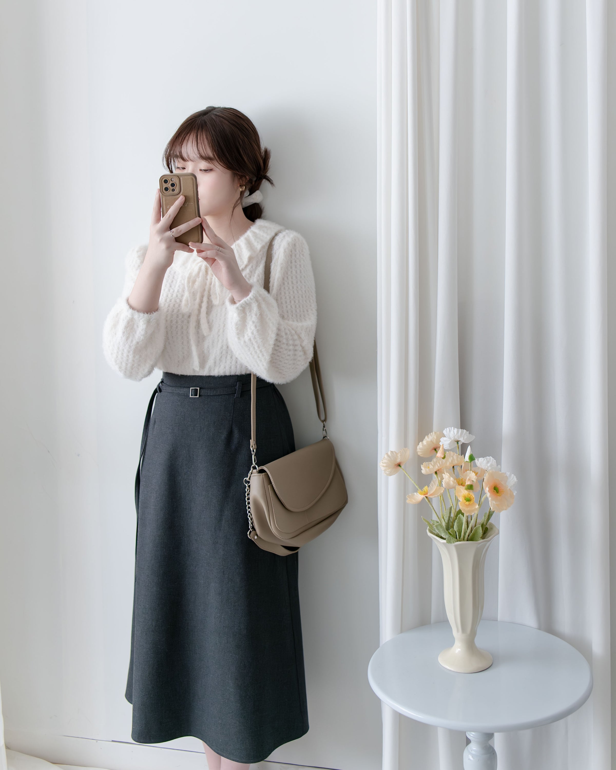 Belted Tailored Skirt 西裝挺感腰帶A形半裙/ SK8927 (Pre-order 2月5日截單)