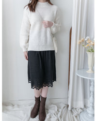 Knit Sweater Chain Bag Set 同織紋鎖鏈小包圓領針織衣套裝/ SE8105